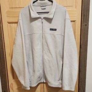 Columbia Men's White Zip-Up Fleece Sweater
